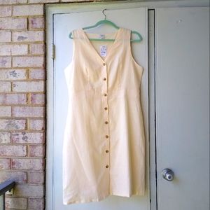 NWT J. Crew Factory Linen Blend Button Front Dress, size 12